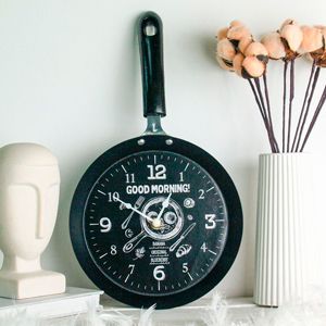 Кухонные настенные часы С ДОБРЫМ УТРОМ, чёрные, 39х21 см, Купман Интернешнл (Koopman International)
