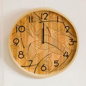 Настенные часы ТРОПИЧЕСКИЕ МОТИВЫ, стекло, дерево, 40 см, Больтце (Boltze)