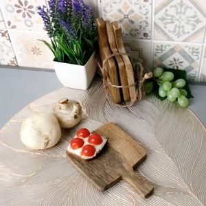 Набор досок для подачи закусок ЛЕНЬЯ, квадратные, дерево, 15 см, 4 шт., Больтце (Boltze)