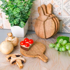 Набор досок для подачи закусок ЛЕНЬЯ, круглые, дерево, 15 см, 4 шт., Больтце (Boltze)