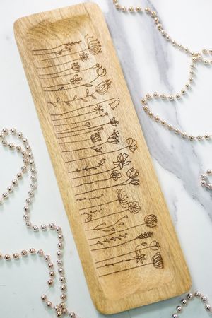 Деревянный поднос ФИОРИ СЕЛВАТИЧИ, большой, 40х13 см