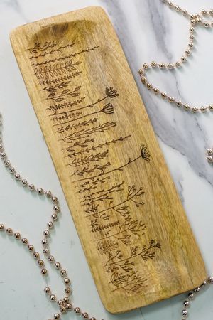 Деревянный поднос ФИОРИ СЕЛВАТИЧИ, средний, 35х13 см