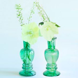 Стеклянные подсвечники-вазы ДЖЕРРИАН, зелёные, 11 см, 2 шт.