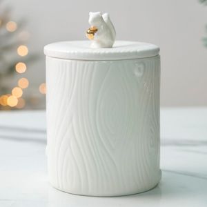Ёмкость для хранения 'СУШЭ' С БЕЛОЧКОЙ, фарфор, 10х14 см, Кэминг (Kaemingk)