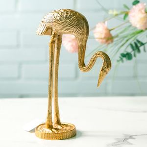 Декоративная фигура ЦАПЛЯ КУРЬОЗИТА, металл, золотая, 23 см, Кэминг (Kaemingk)