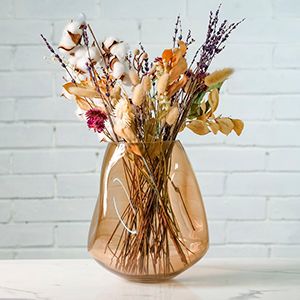 Стеклянная ваза ФРУАССЕ, бежевая, 24 см