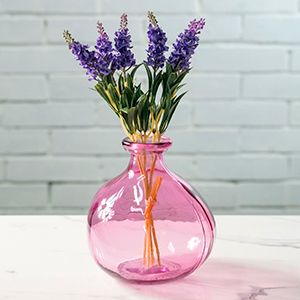 Ваза-бутыль МОДЖЕНС округлая, стекло, розовая, 35 см