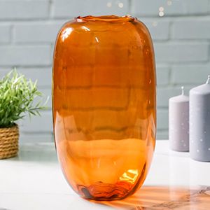 Декоративная ваза ТИББИ, стекло, оранжевый, 25 см