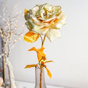 Декоративная РОЗА - КОРОЛЕВСКОЕ ВЕЛИКОЛЕПИЕ, искусственный шёлк, шампань, 57 см