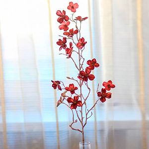 Декоративная ветка ПУНЦОВЫЙ МИНДАЛЬ, текстиль, пластик, 84 см