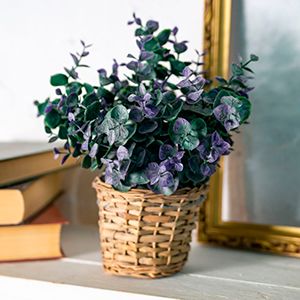 Искусственное растение в горшке ЭВКАЛИПТОВАЯ КОЛЛЕКЦИЯ - ЦИНЕРИЯ, 26 см