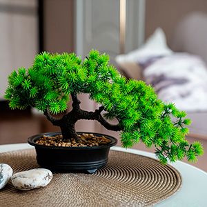 Искусственное растение БОНСАЙ СОСНА светло-зелёная, 33х13х21 см
