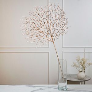Декоративная ветка ВЕЕРНЫЙ КОРАЛЛ, платиновая, 77 см