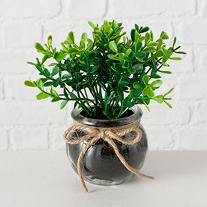 Искусственное растение в горшке ВЕСЕННЯЯ МЕЛОДИЯ, пластик, джут, 15 см