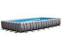 

Бассейн каркасный Intex Rectangular Ultra Frame Pool, 975х488х132 см + фильтр-насос + аксессуары 26372