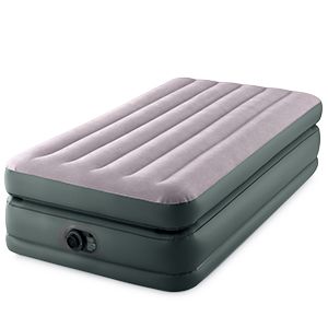 Надувная кровать Intex Prime Comfort Elevated Airbed (Twin) серая, 99х191х51 см, со встроенным насосом 220