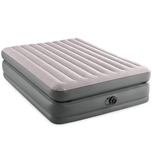 Двуспальная кровать Intex Prime Comfort Elevated Airbed (Queen) серая, 152х203х51 см, со встроенным насосом 220