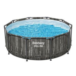 Бассейн каркасный Bestway Steel Pro серое дерево, 305 х 100 см