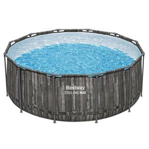 Бассейн каркасный Bestway Steel Pro Мах серое дерево, 366 х 122 см + фильтр-насос + лестница