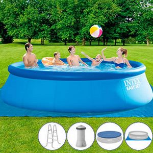 Надувной бассейн INTEX Easy Set Pool, 457х122 см + фильтр-насос + аксессуары, INTEX