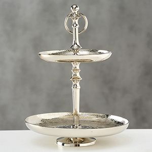 Подставка для пирожных ФОРТУНАТО двухъярусная, алюминий, 30 см