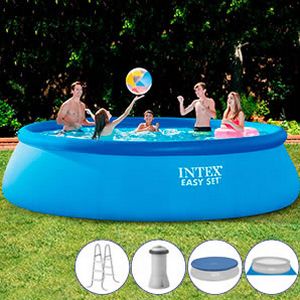 Надувной бассейн INTEX Easy Set Pool, 457х107 см + фильтр-насос + аксессуары, INTEX