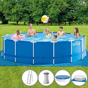 Бассейн каркасный Intex Metal Frame Pool, 457х122 см + фильтр-насос + аксессуары, INTEX