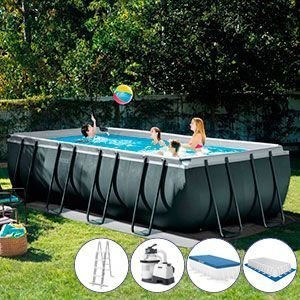 Каркасный бассейн Intex Rectangular Ultra XTR Frame Pool, 549х274х132 см + фильтр-насос (песочный) + аксессуары, INTEX