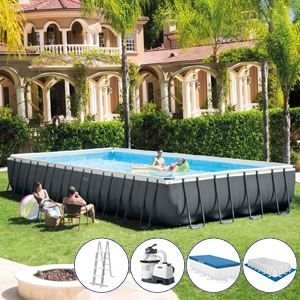 Бассейн каркасный Intex Rectangular Ultra XTR Frame Pool, 975х488х132 см + фильтр-насос + аксессуары, INTEX