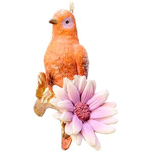 Ёлочная игрушка ПТИЧКА ЛЕТНЕГО САДА, полистоун, 10 см