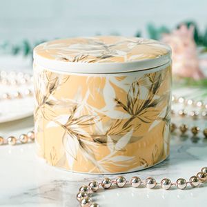 Шкатулка для хранения ЖАРДИН ДЮ СУАР, фарфор, бежевая, 10 см