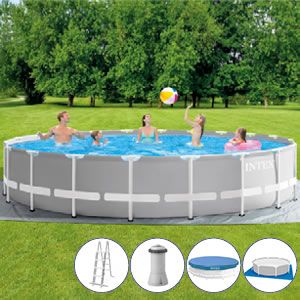 Бассейн каркасный Intex Prism Frame Pool, 610х132 см + фильтр-насос + аксессуары, INTEX