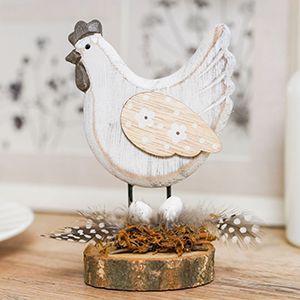 Декоративная фигурка КУРОЧКА ДИННИ, дерево, 13 см