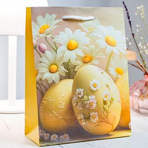 Подарочный пакет СВЕТЛЫЙ ДЕНЬ И РОМАШКИ, бумага, 23х17 см
