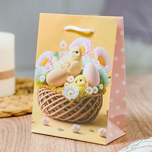 Подарочный пакет ЦЫПЛЯТА В ЛУКОШКЕ, бумага, 16х11 см