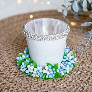 Мини-венок для свечи и декорирования ЛЕТНИЕ ЯГОДЫ, голубой, 11 см