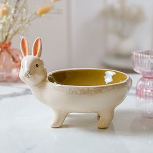 Декоративное пасхальное блюдо КРОЛИК ИСТЕР, керамика, 18х14 см