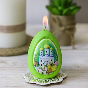 Декоративная свеча-яйцо ВЕСНА В ВОЗДУХЕ: ХРАМ, 7 см