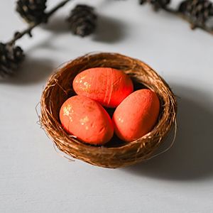 Пасхальное украшение ВЕСЕННЕЕ ГНЁЗДЫШКО, оранжевое, 7 см