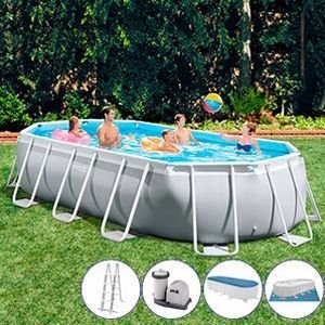   Intex Oval Prism Frame Pool, 503274122  + - + 