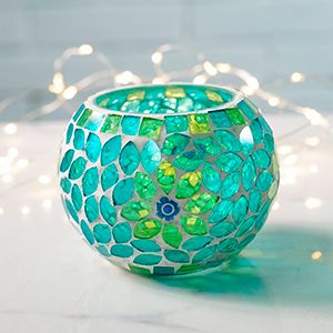 Подсвечник ВЕСЕННИЙ КАЛЕЙДОСКОП, стекло, 10 см