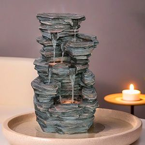 Декоративный садовый фонтан с подсветкой КУНГУРО, искусственный камень, 70х43 см