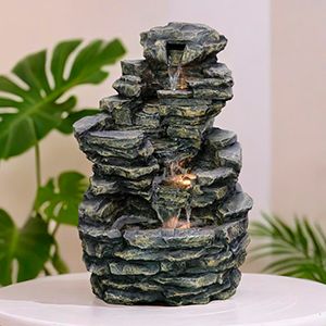 Декоративный садовый фонтан с подсветкой ИОШИРО, искусственный камень, 66х57 см