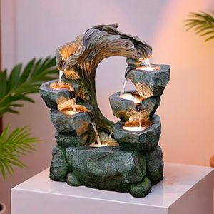 Декоративный садовый фонтан с подсветкой РИОКО, искусственный камень, 73х56 см
