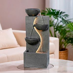 Декоративный садовый фонтан с подсветкой КАОРИ, искусственный камень, 80х35 см