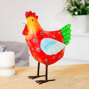 Декоративная садовая фигура КУРОЧКА ПИТТА, металл, 28 см, Больтце (Boltze)