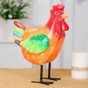 Декоративная садовая фигура КУРОЧКА ПИННА, металл, 28 см, Больтце (Boltze)