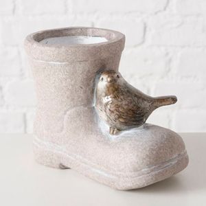 Декоративное кашпо БАШМАЧОК С ПТИЧКОЙ, керамика, 11 см, Больтце (Boltze)