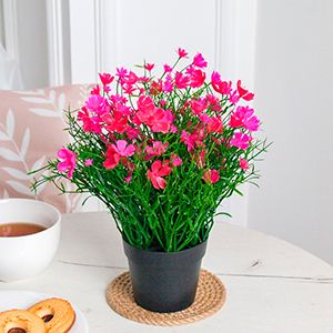 Искусственные цветы в горшке ЯРКИЙ АКЦЕНТ, фуксия, 23 см