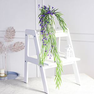Искусственное растение в горшке ЦВЕТОЧНЫЙ РУЧЕЙ, фиолетовый, 69 см